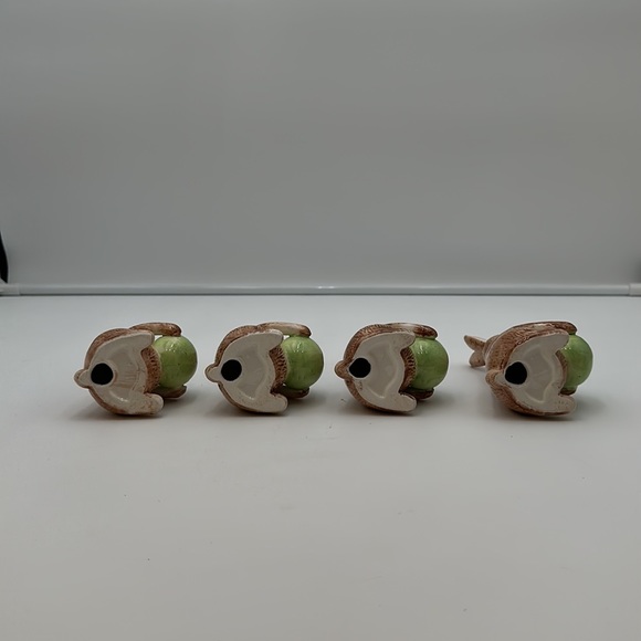 PORCELAIN BUNNY RABBIT MENU CARD HOLDER FIGURINE SET 4 - Picture 8 of 16